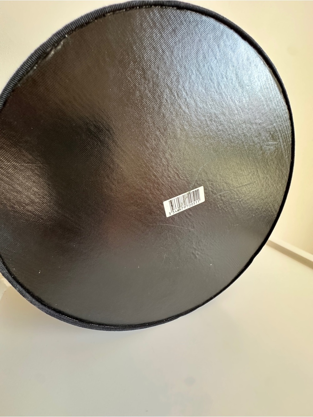 GUERLAIN Paris Round Storage Box Black Moire Fabric Ribbon Bow Gold Foil - Picture 11 of 13